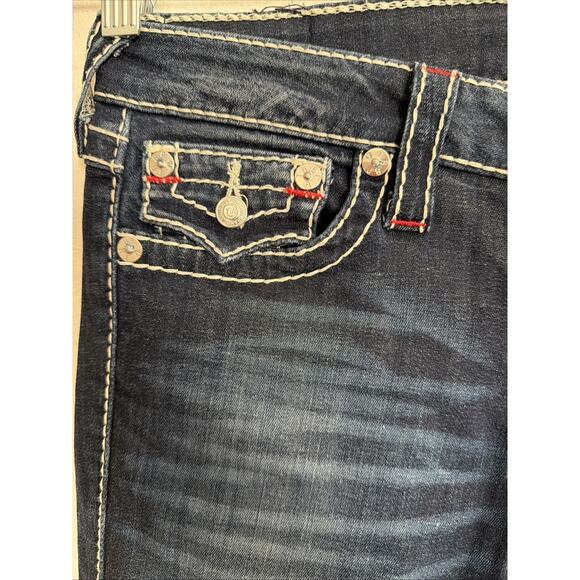 TRUE RELIGION VTG 27 Skinny Flap Dream Eater Low Rise Jeans Y2K 90s White Stitch - Picture 4 of 10